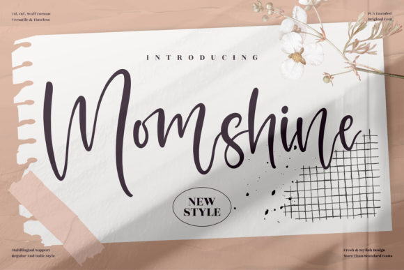 Momshine: Elegant Script Font for Crafters